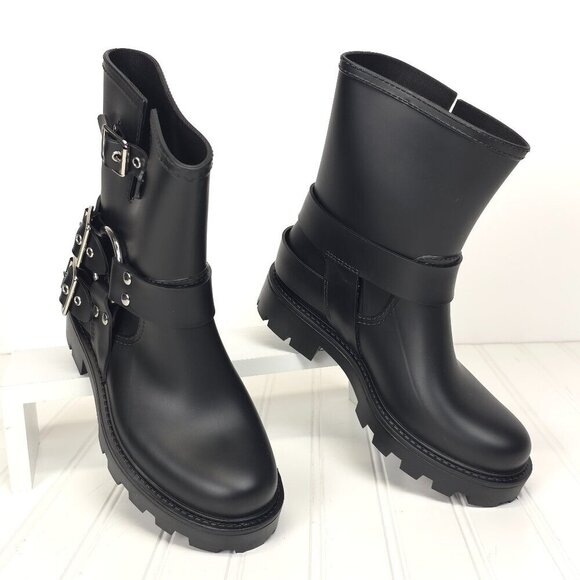Jeffrey Campbell Controller Boots in Black Matte Silver Moto Boots US 8 - Picture 3 of 13
